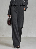 Bianca | Conjunto Elegante con Top Péplum y Pantalón de Pierna Ancha