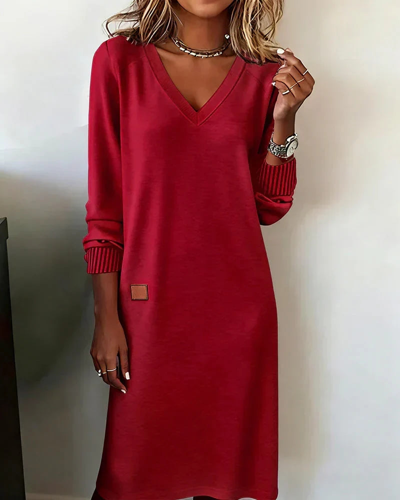 Lucey | Vestido midi cómodo con escote en V