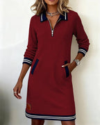 Harper | Vestido con cuello de cremallera - Rojo
